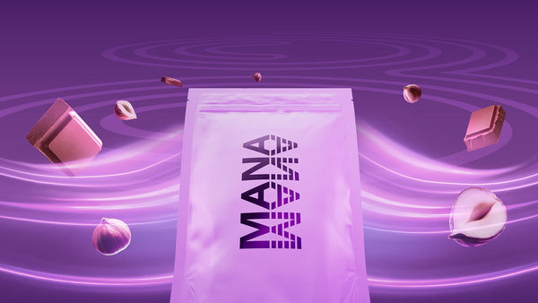 Knacke die verspielt nussige, stolz schokoladige Neuigkeit von Mana